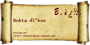 Bukta Ákos névjegykártya